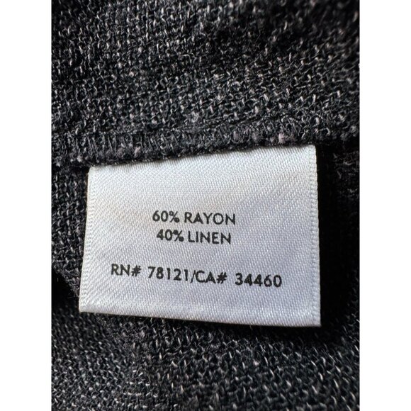 Eileen Fisher Womens Sz L Gray Linen Blend Pleated Straight Leg Pants Lagenlook - Picture 7 of 10